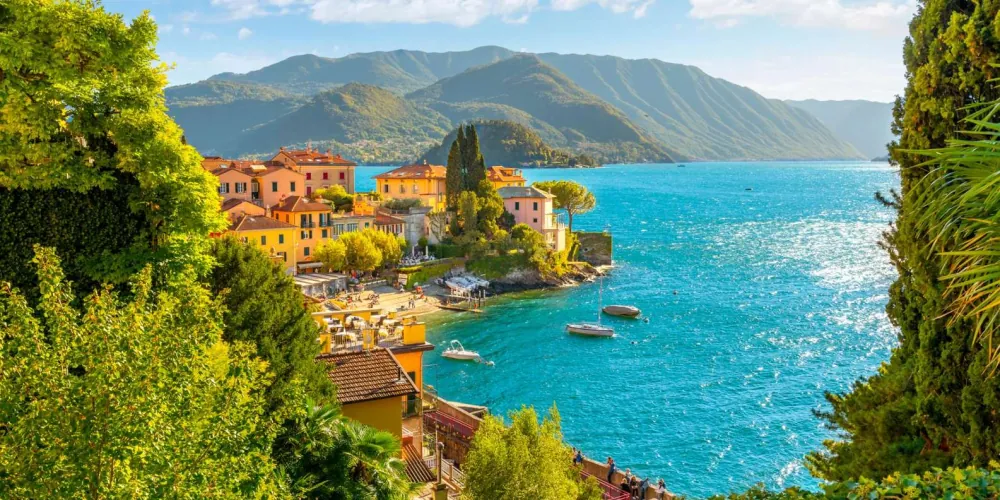 A ferry crossing Lake Como toward Bellagio